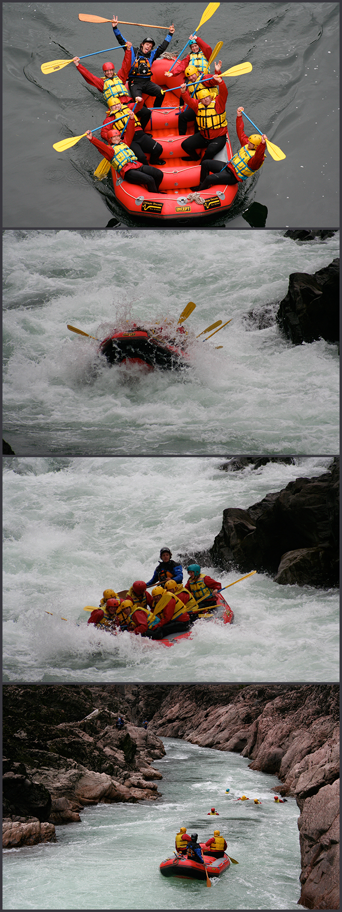 These shots were taken by our Rafting co.  Had a blast but it was flippin' cold!